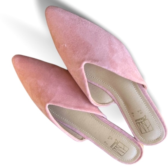 Women’s Pink Suede Mules Size 5. - Picture 3 of 9
